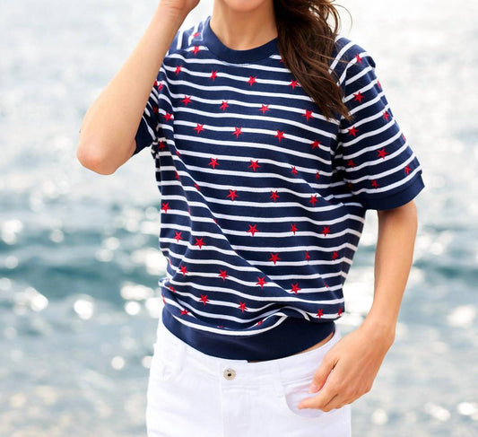 Shiraleah - Stars Stripes Short Sleeve Sweatshirt