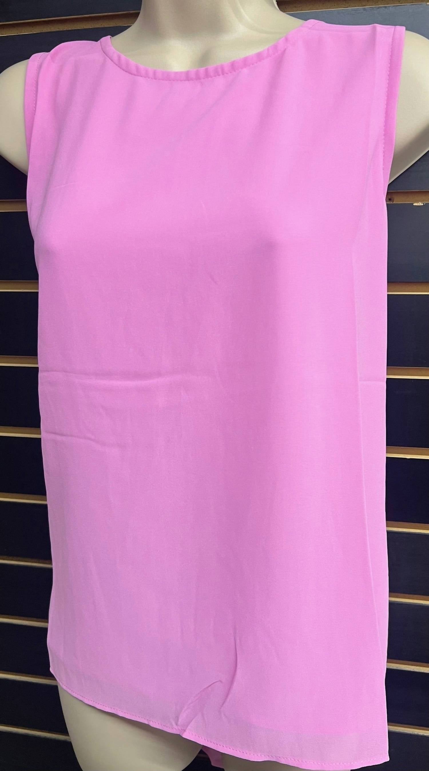 ee:some Women's Back Pleat Tank Top in bubble pink - women's tank top
