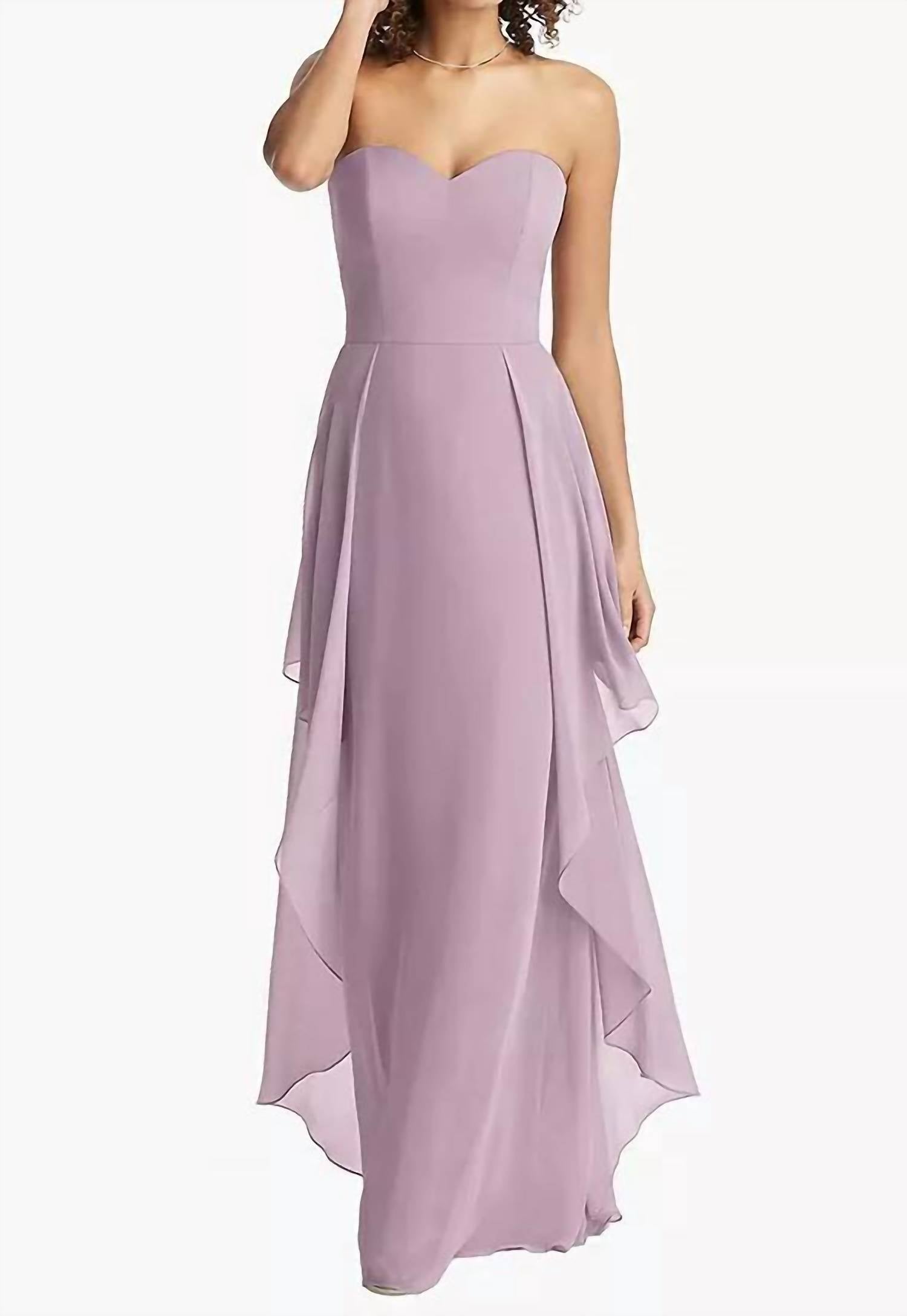 Dessy - Lux Strapless Chiffon Dress