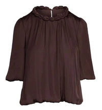 Naked Zebra - Women's Round Neckline Accent Billowy Blouse