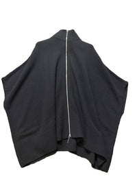 Lafayette 148 Women's Zip Up Poncho in black - women's sweater