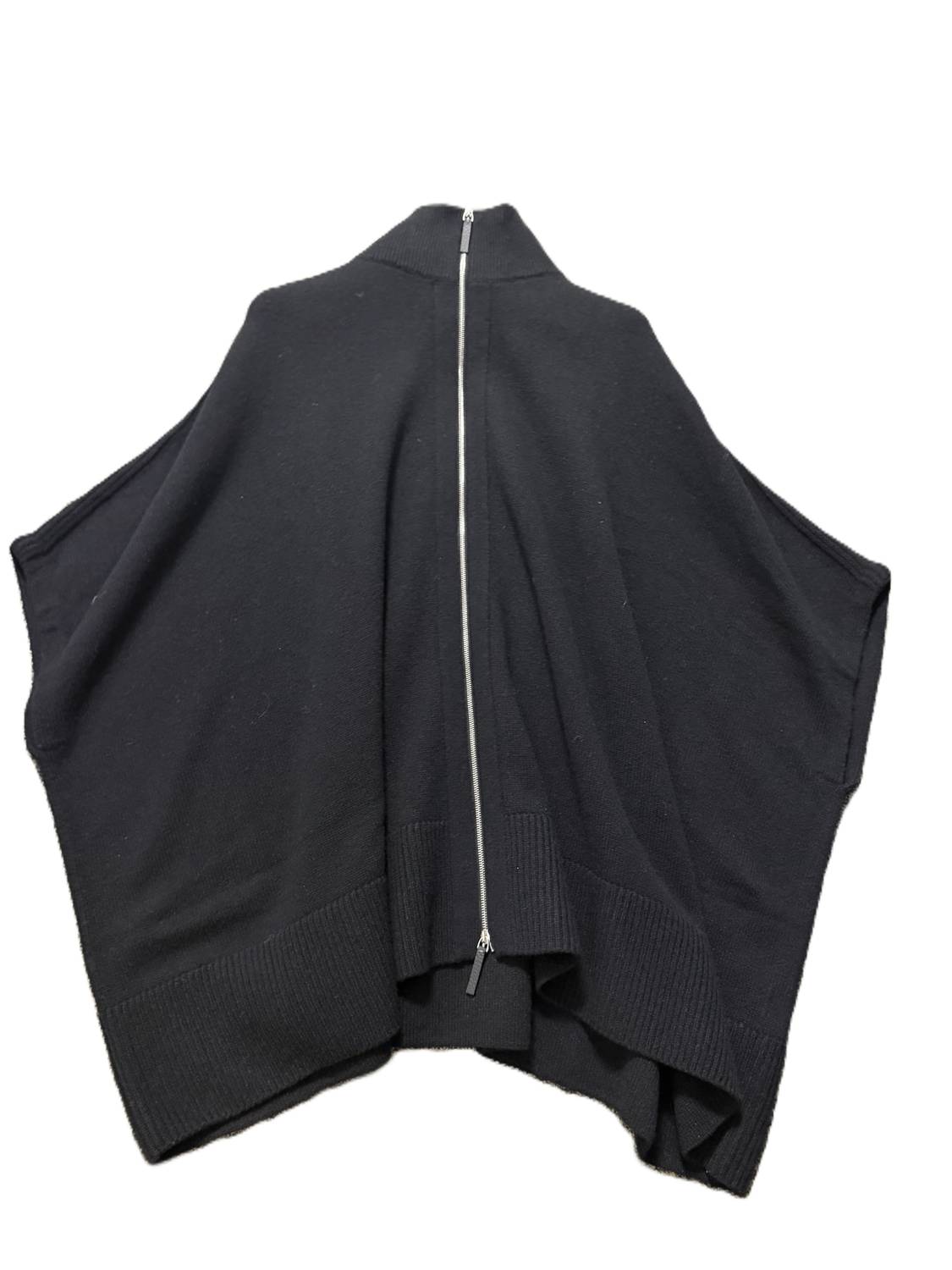 Lafayette 148 Women's Zip Up Poncho in black - women's sweater