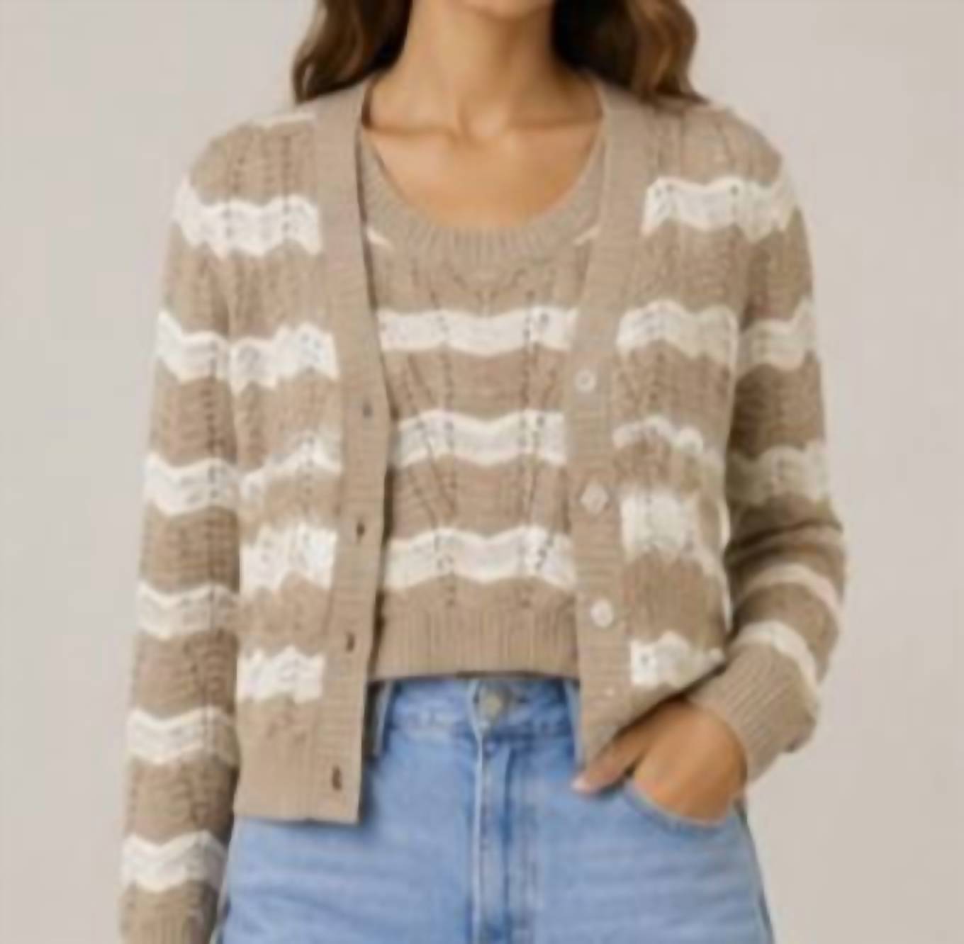 J. Society - Ric Rac Stripe Cardigan