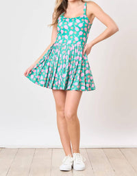 Peach Love - Pickleball Pleated Romper Dress