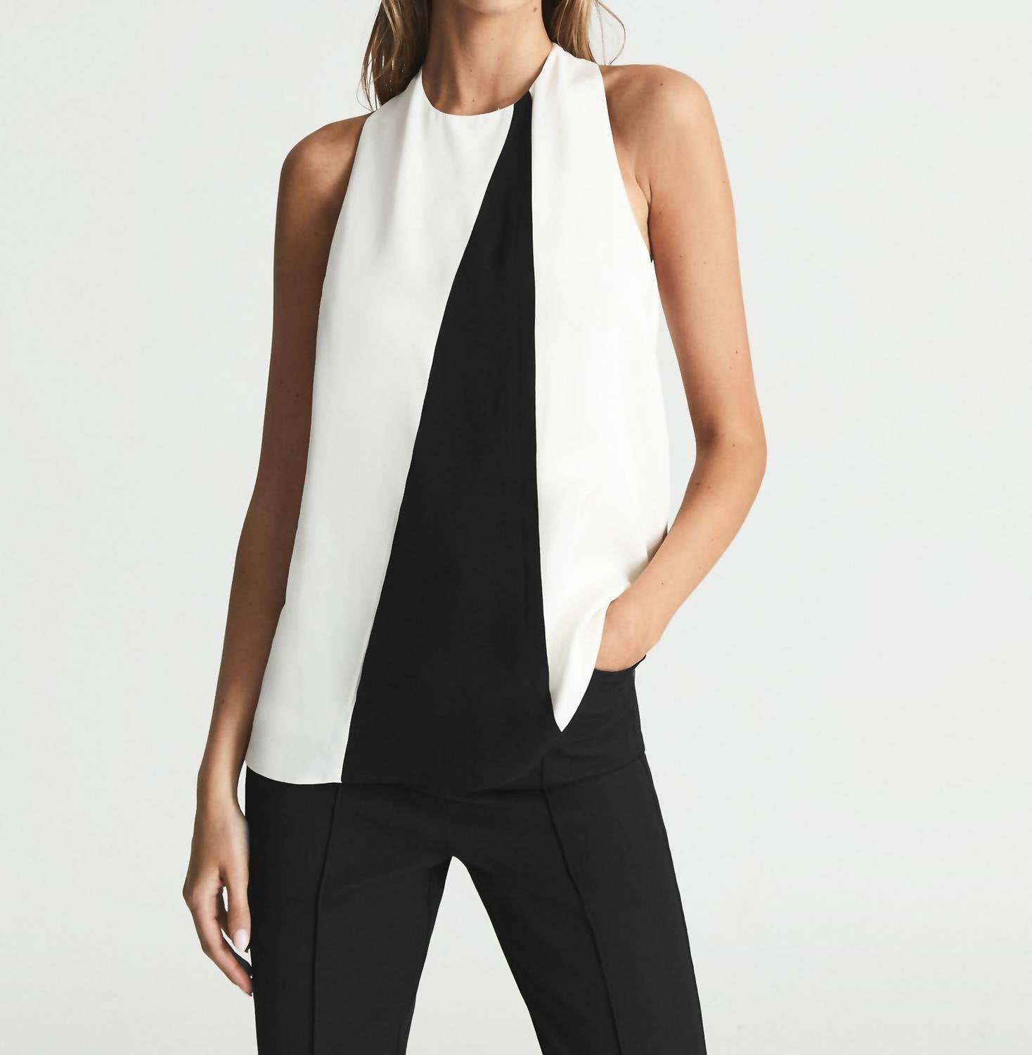 Reiss - Sharon Colorblock Sleeveless Top