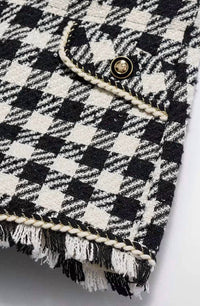 Abel & Lula - Girl's Sequins Checked Bermuda Shorts