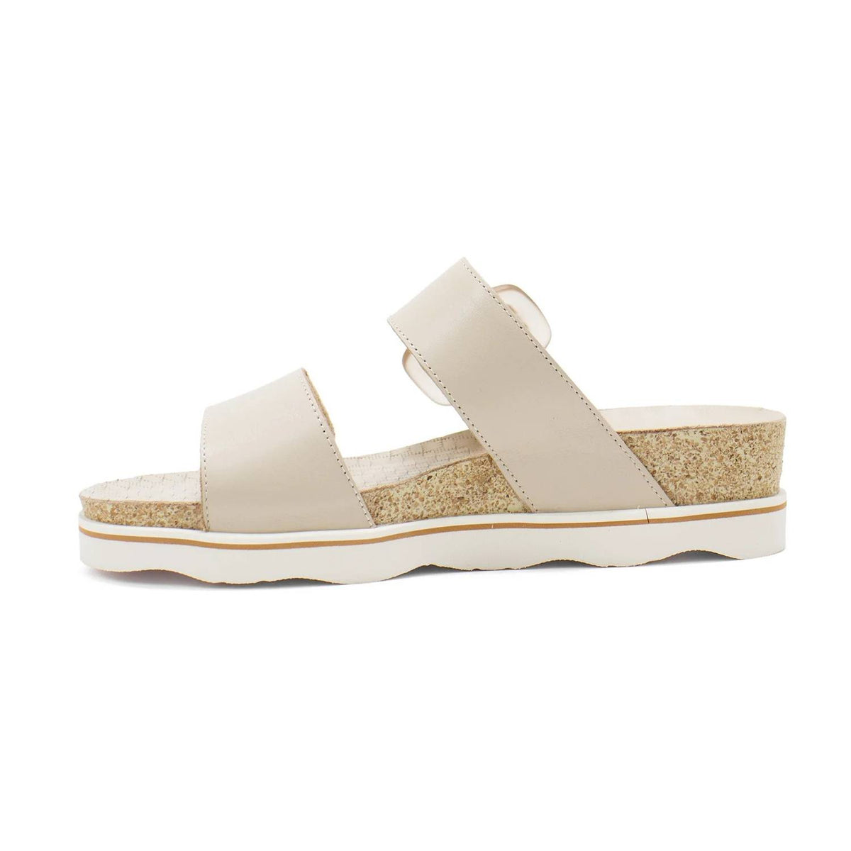 PIKOLINOS Women's Menorca Leather Wedge Sandals in marfil - women's sandal - detail view