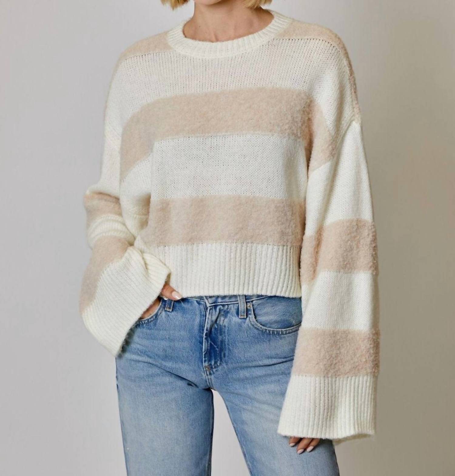 Dagne Dover - Blush Stripe Crew Sweater