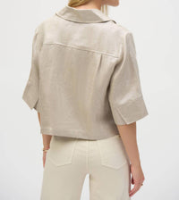 Joseph Ribkoff - Foiled Linen Blend Short Sleeve Boxy Jacket