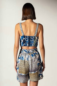 Ranna Gill - Linen Blend Printed Shibori Riley Shorts
