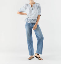 Ulla Johnson Faye Puff Sleeve Blouse in celeste - women's blouse - view 6
