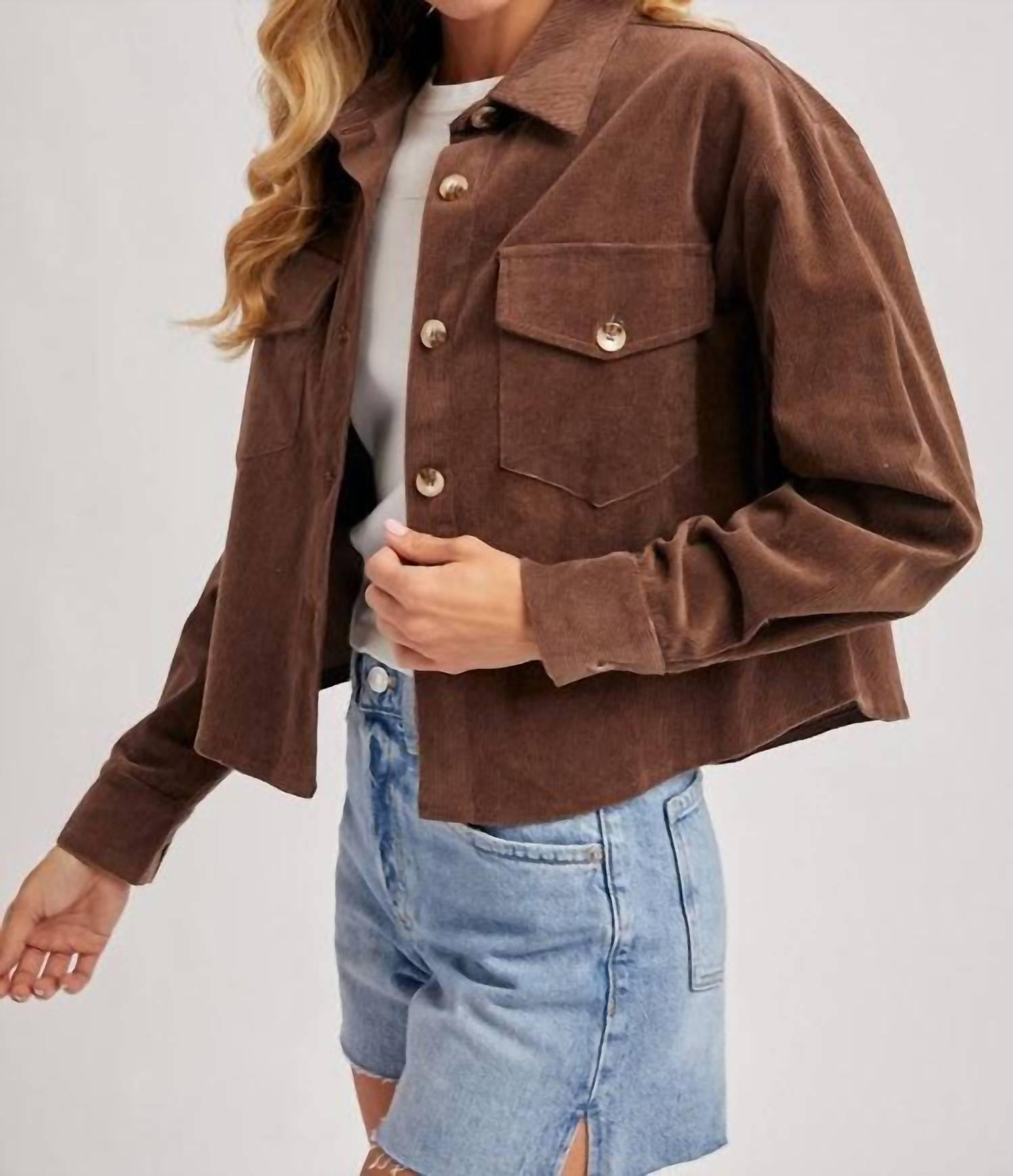 Sadie & Sage - Cropped Leather Coat