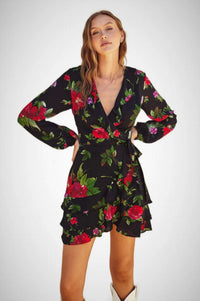 Dress Forum - Sweet Talk Ruffled Surplice Mini Dress
