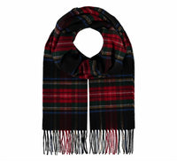 FRAAS Traditional Tartan Cashmink Scarf in black plaid - women's scarf