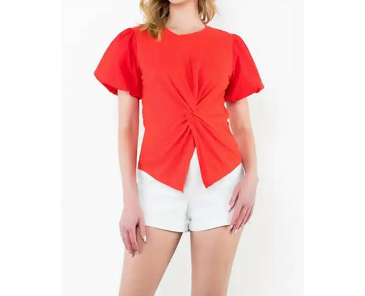 Thml - PUFF SLEEVE TWIST FRONT TOP