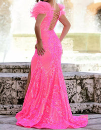 Ava Presley - Sequin Gown With Feather Details