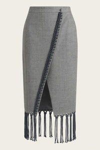 Tibi - Techy Bonded Wool Crochet Trim Skirt