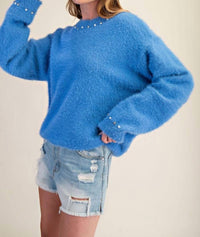 Easel - Bianca Stud & Pearl Sweater