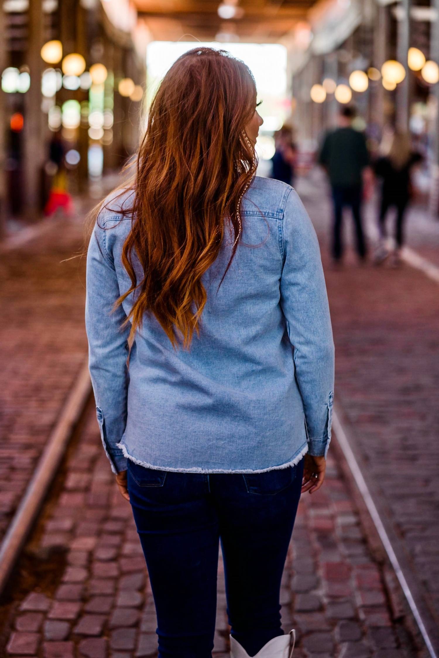 Layerz Clothing - Clyde Embroidered Chambray Top