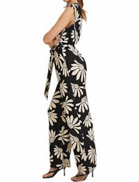 Gilli - Floral One Shoulder Tie Strap Wide Leg Jumpsuit