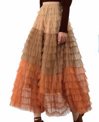 N By Nancy - Ruffle Net Maxi Skirt
