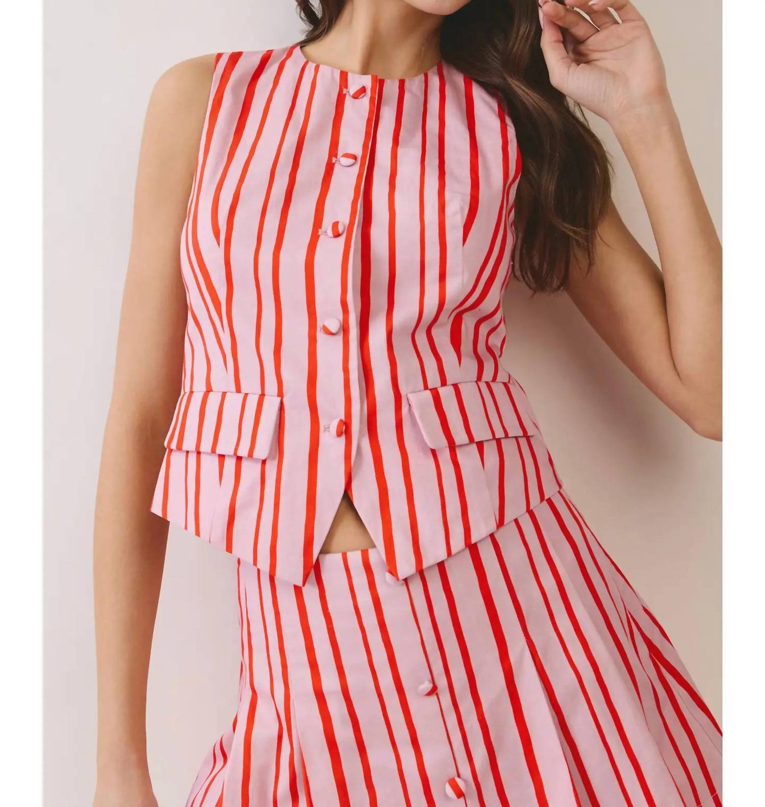 Tcec - Feeling Fantzy Button Down Vest Top