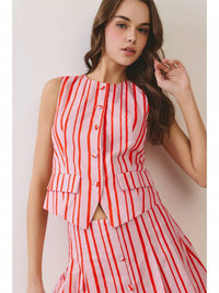 Tcec - Feeling Fantzy Button Down Vest Top