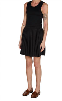 LES TIEN Talya Crop Tank in jet black - women's tank top - detail view