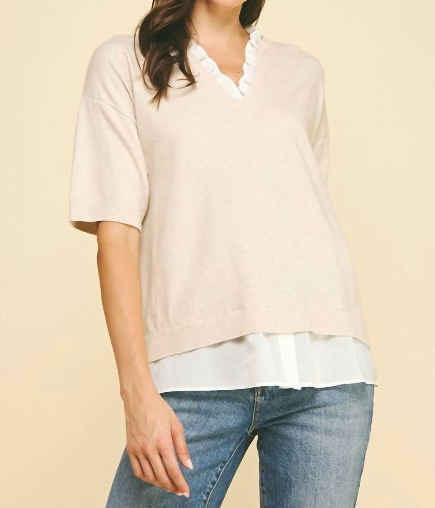 Pinch - Mixed Media Layered Knit Top