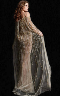 Jovani - Embellished Sheath Couture Gown