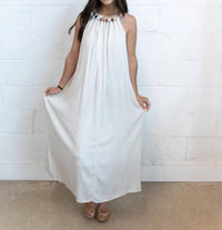 Trend:Notes - Beaded Linen Maxi Dress