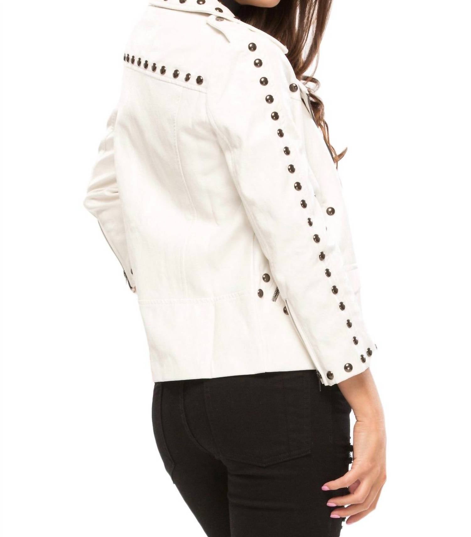 Line And Dot - Women's Stud Moto Jacket