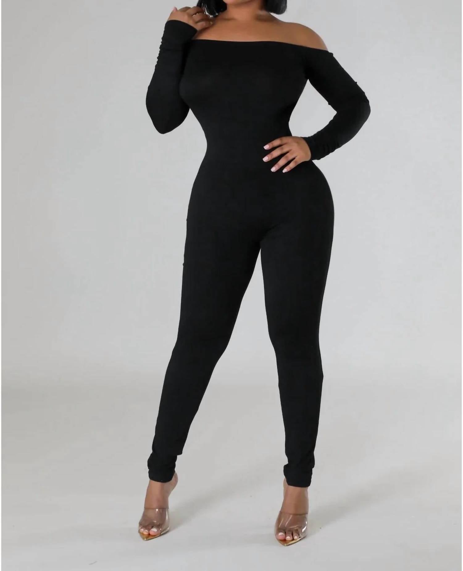Good Time Usa - Look But Don't Touch Back Out Off Shoulder Jumpsuit
