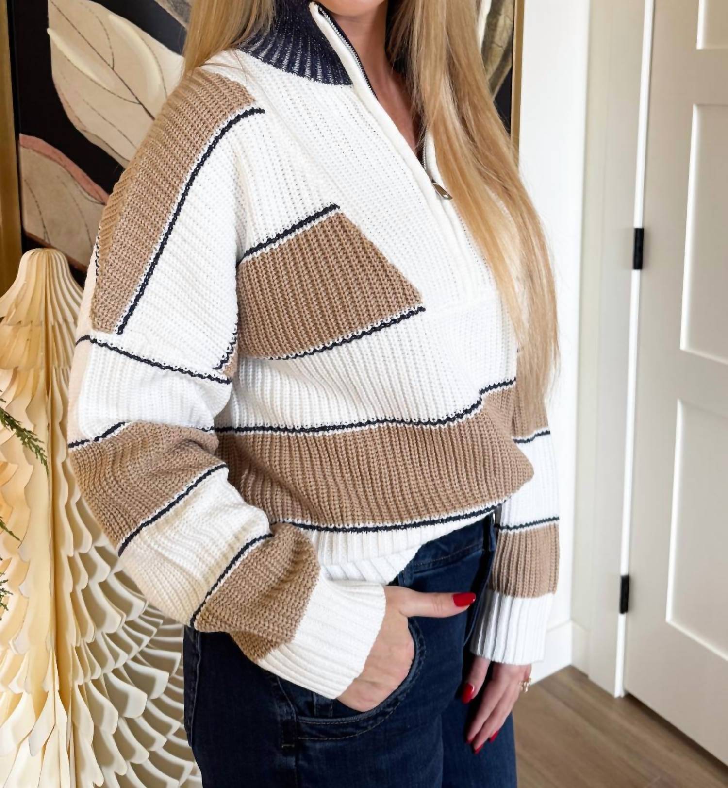 Elan - Half Zip Collared Sweater