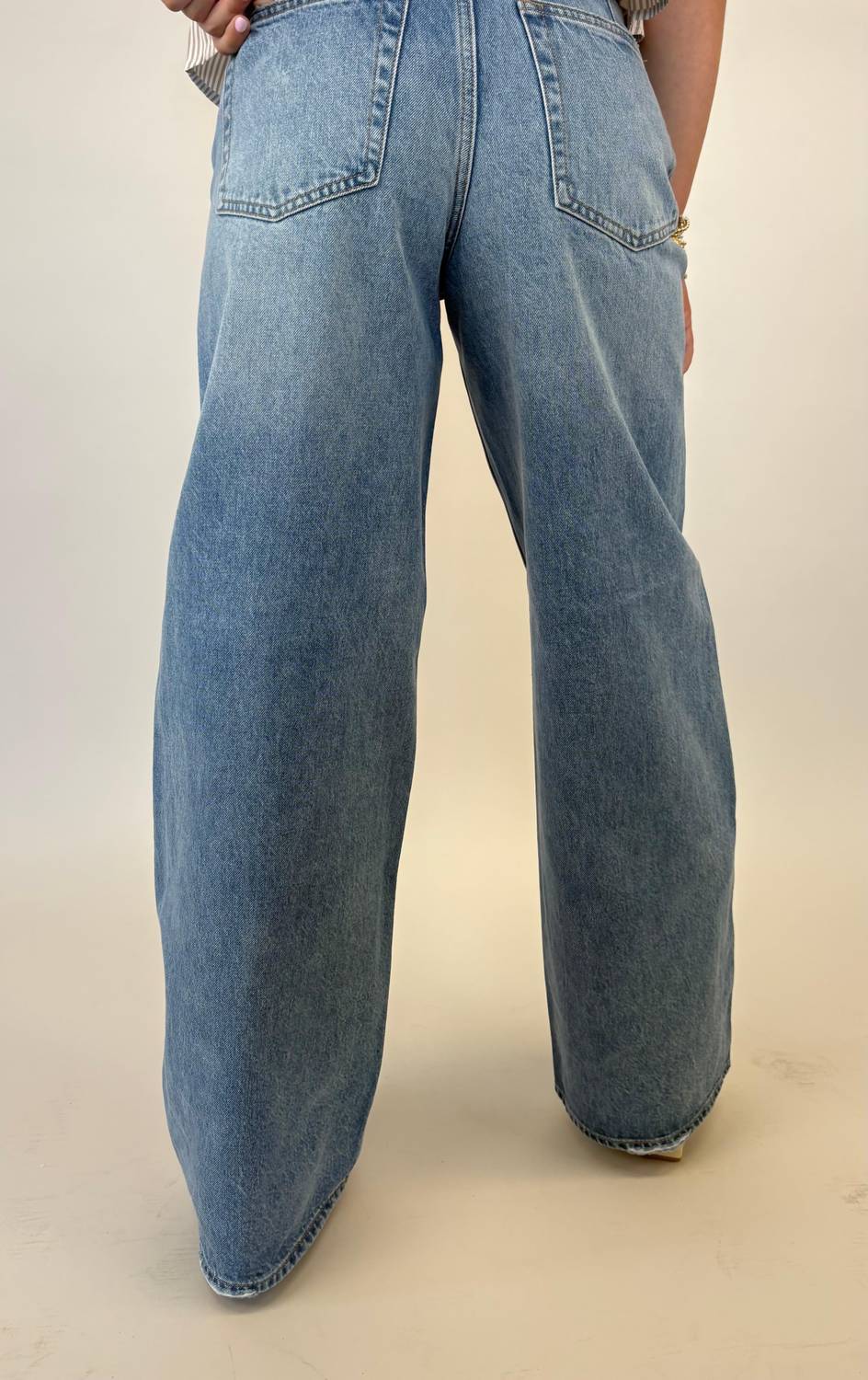 PISTOLA Sydney High Rise Bowed Wide Jeans in hazy - women's jeans - alternate view