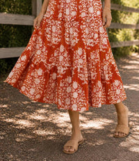 Thml - Elastic Waist Tiered Midi Skirt