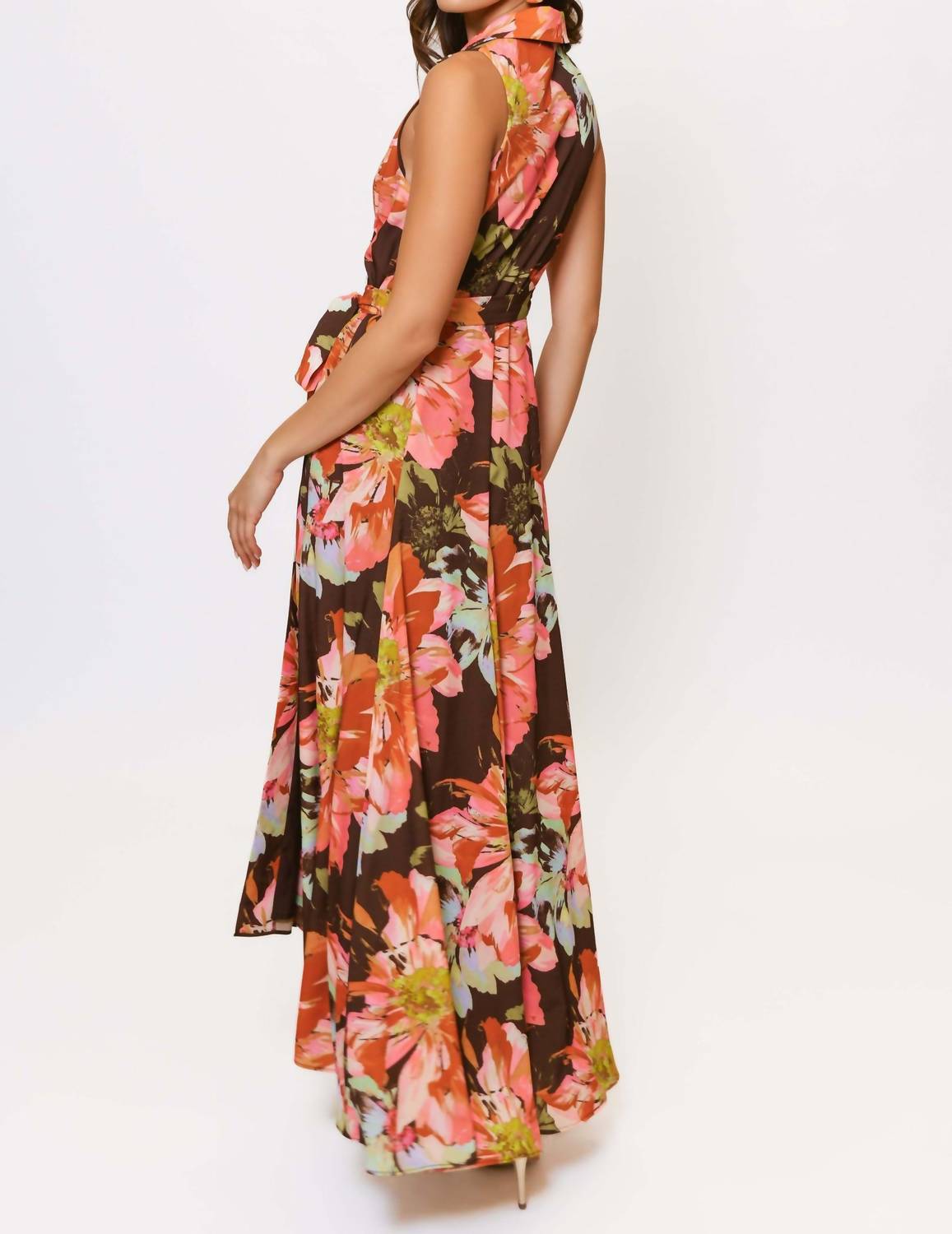 hutch Vela Maxi Dress in brown vintage floral - women's dress - alternate view