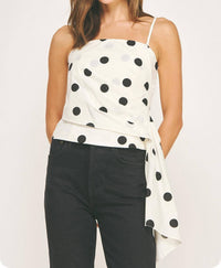 Strut & Bolt - Draped Pleat Detail Polka Corset Tube Top