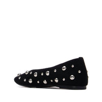 Xti Women's Microfiber Shoes in black - women's flats - detail view