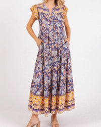 mittoshop Esmé Maxi Dress in peacock blue - women's dress