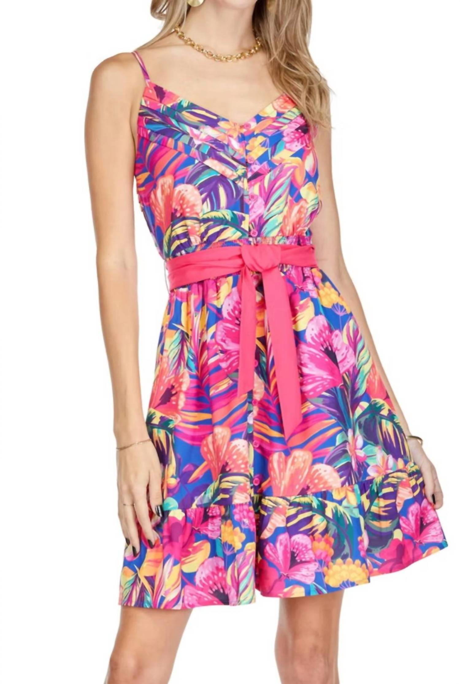 Joy Joy - Spagetti Strape Flounce Hem Dress