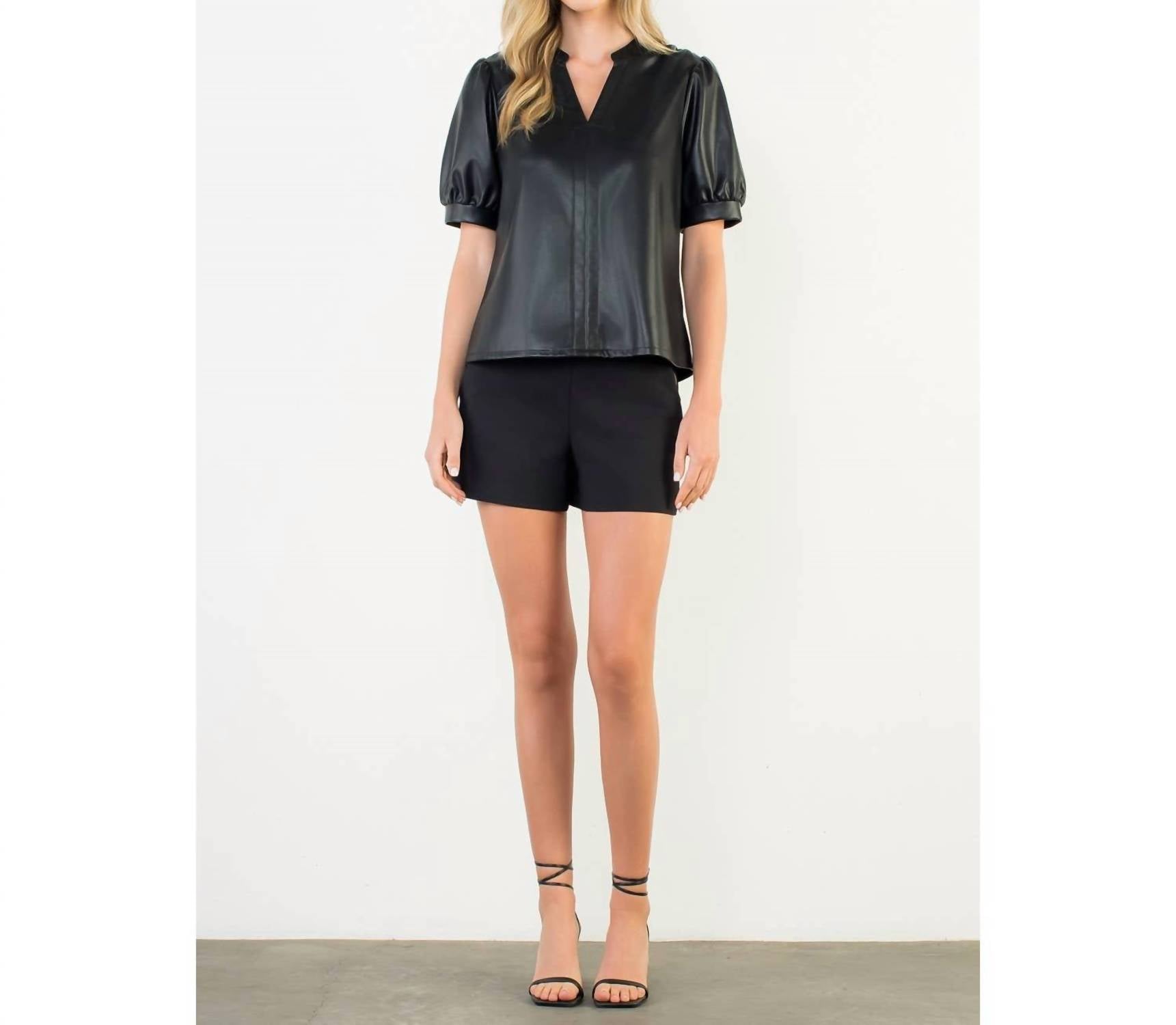 Thml - Puff Sleeve Leather Top