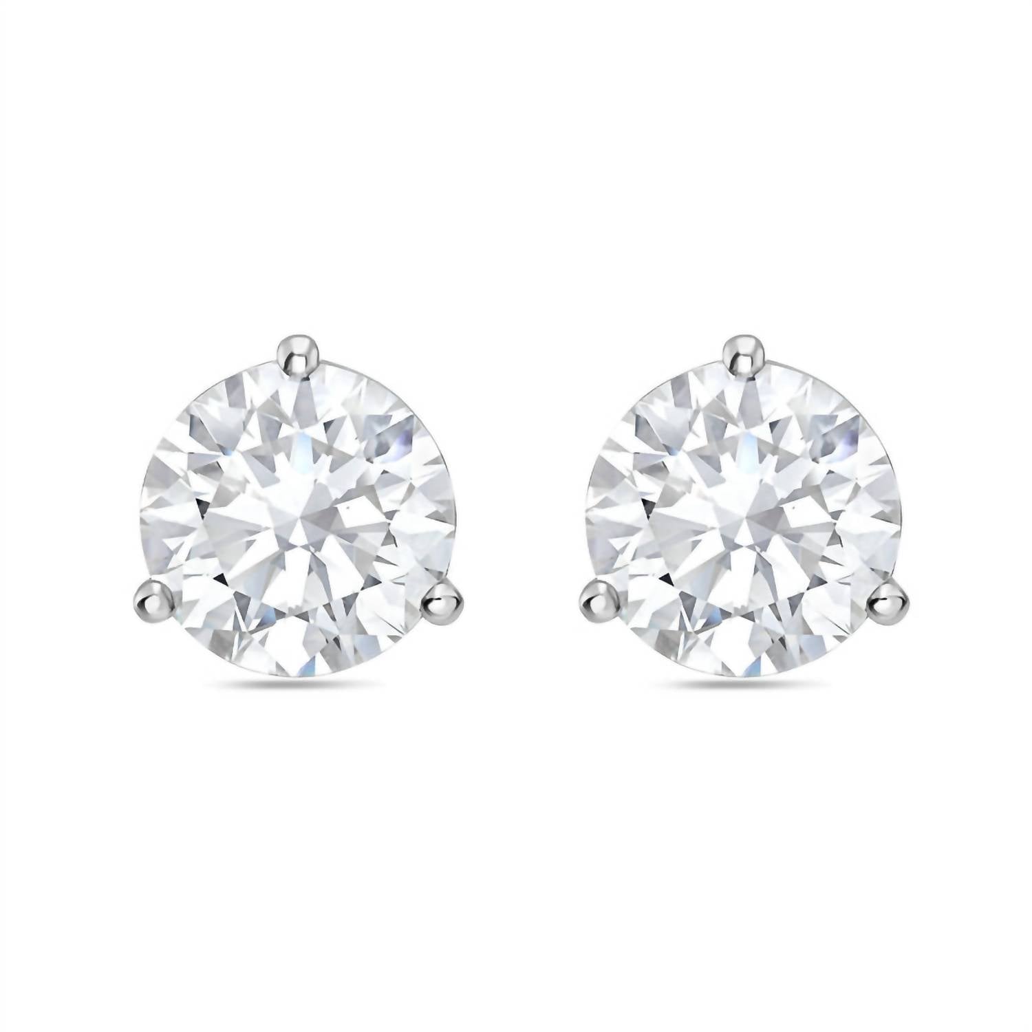 Diana M Jewels - 10.00 Cts Lab Grown Diamond Round Studs Earrings In 3 Prong