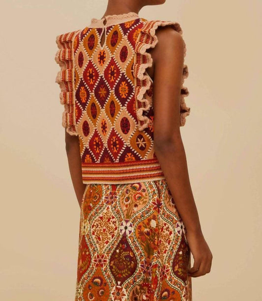 Farm Rio - Ruffles Crochet Vest