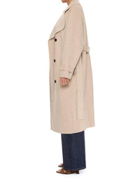 LUCY PARIS Klaus Trench Coat in beige - women's jacket - alternate view