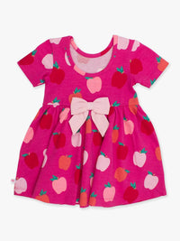 Rufflebutts - Girls Apple of My Eye Short Sleeve Knit Twirl Dress