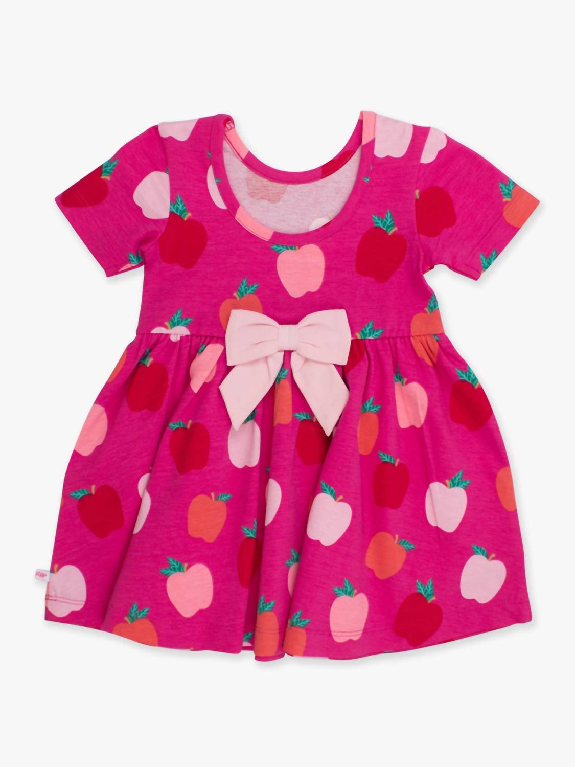 Rufflebutts - Girls Apple of My Eye Short Sleeve Knit Twirl Dress