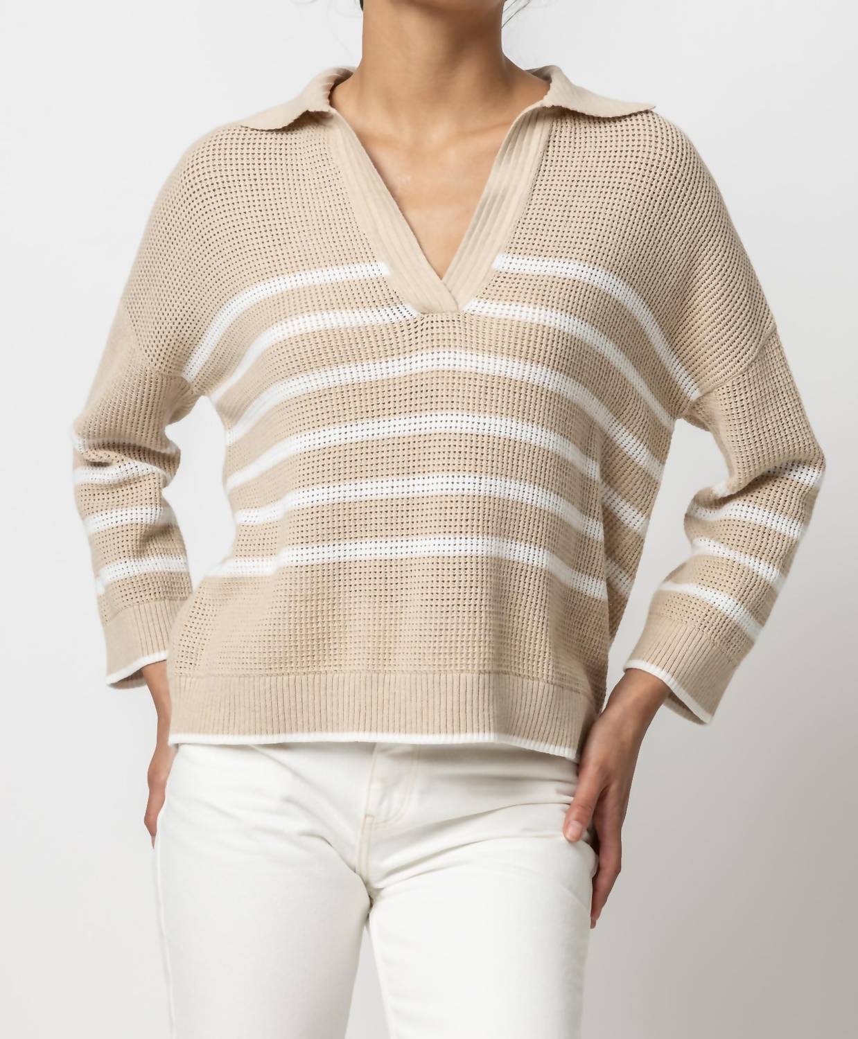 Lilla P - Stripe Polo Sweater