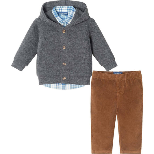 Andy & Evan - Boys Hooded Cardigan & Cord Set