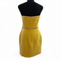 Dalida Ayach - Women's Strapless Short Dress With Belt